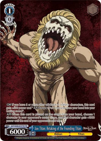 Jaw Titan Retaking of the Founding Titan TTR AOT/SX04-072TTR TTR Attack On Titan: Final Season Card