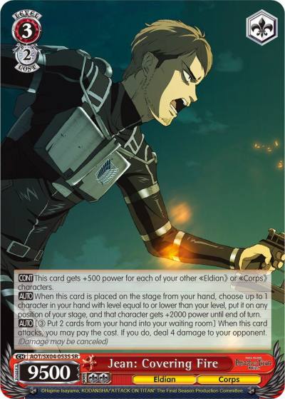 Jean Covering Fire SR AOT/SX04-053S SR Attack On Titan: Final Season Card
