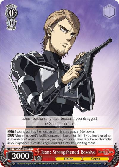 Jean Strengthened Resolve AOT/SX04-052 R Attack On Titan: Final Season Card