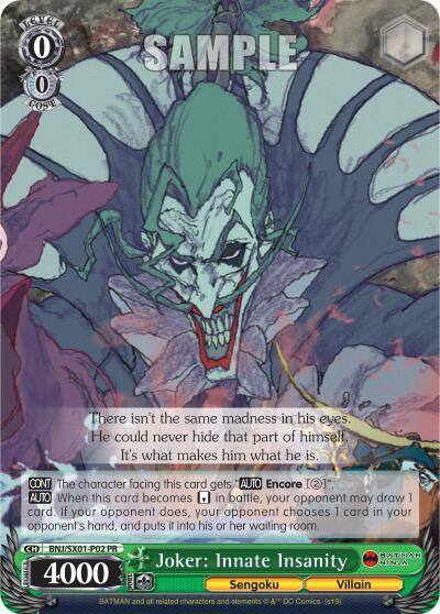 Joker Innate Insanity BNJ/SX01-P02 PR Batman Ninja Card