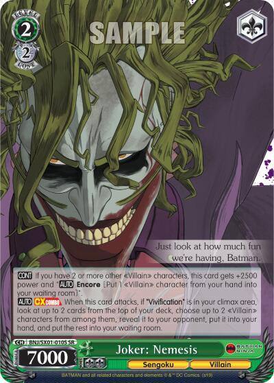 Joker Nemesis SR BNJ/SX01-010S SR Batman Ninja Card