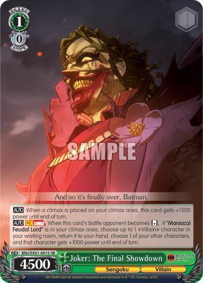 Joker The Final Showdown SR BNJ/SX01-001S SR Batman Ninja Card
