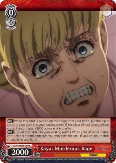 Kaya Murderous Rage AOT/SX04-059 C Attack On Titan: Final Season Card