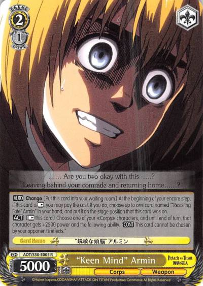 Keen Mind Armin AOT/S50-E005 R Attack on Titan Vol. 2 Card