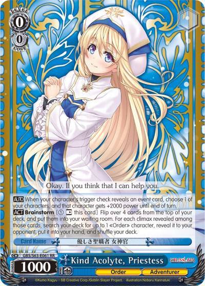 Kind Acolyte Priestess GBS/S63-E061 RR Goblin Slayer Card