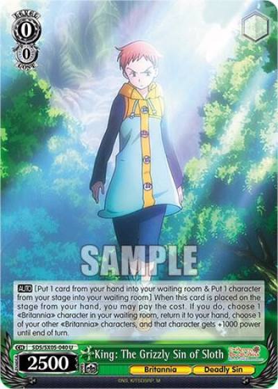 King The Grizzly Sin of Sloth SDS/SX05-040 U The Seven Deadly Sins: Revival of The Commandments Card