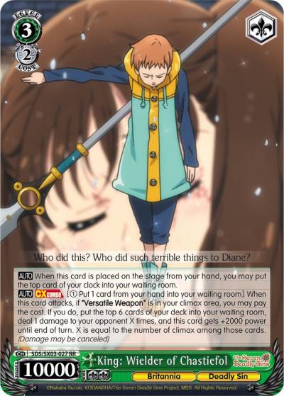 King Wielder of Chastiefol SDS/SX03-027 RR The Seven Deadly Sins Card