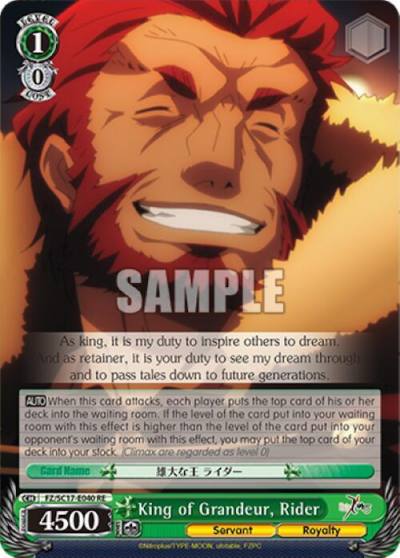 King of Grandeur Rider FZ/SC17-E040 RE Fate/Zero Chronicle Set Card