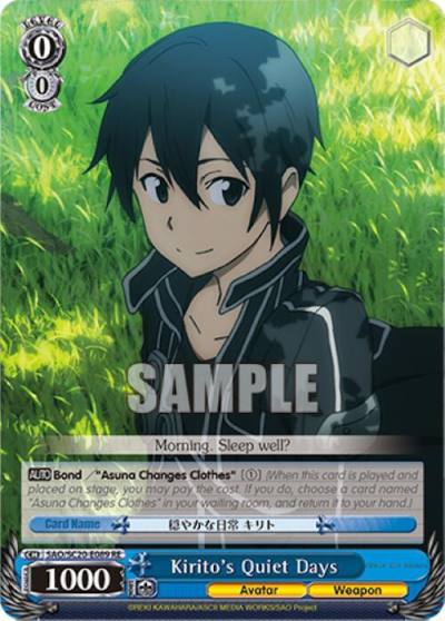 Kiritos Quiet Days SAO/SC20-E089 RE Sword Art Online Chronicle Set Card