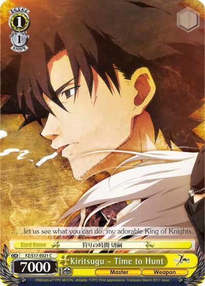 Kiritsugu Time to Hunt FZ/S17-E021 C Fate/Zero Card