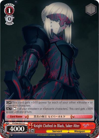 Knight Clothed in Black Saber Alter FS/S64-E073 C Fate/stay night [Heaven’s Feel] Card