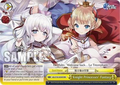 Knight Princesses Fantasy RRR AZL/S102-E034R RRR Azur Lane Card