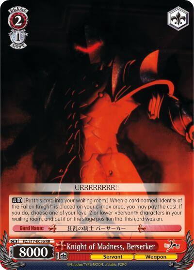Knight of Madness Berserker FZ/S17-E056 RR Fate/Zero Card