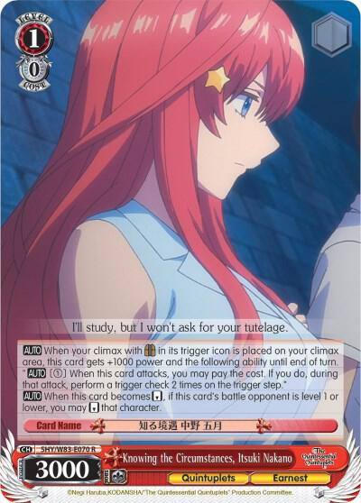 Knowing the Circumstances Itsuki Nakano 5HY/W83-E070 R The Quintessential Quintuplets Card