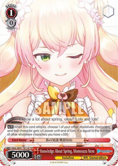 Knowledge About Spring Momosuzu Nene HOL/W91-TE116 TD hololive production Card