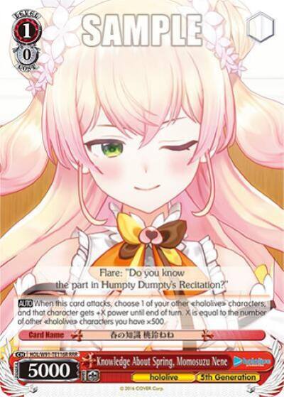 Knowledge About Spring Momosuzu Nene RRR HOL/W91-TE116R RRR hololive production Card