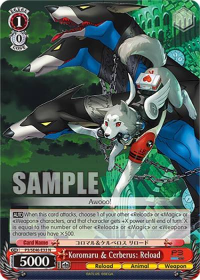 Koromaru and Cerberus Reload P3/SE46-E33N Persona 3 Reload Premium Booster Card