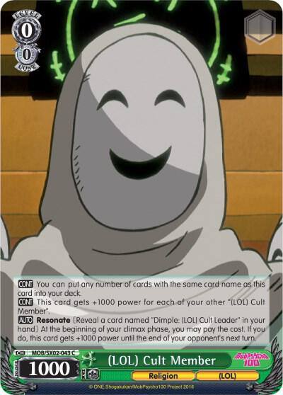 LOL Cult Member MOB/SX02-043 C Mob Psycho 100 Card