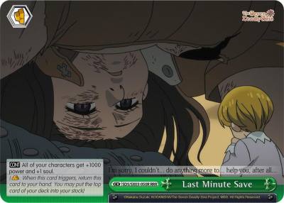 Last Minute Save RRR SDS/SX03-050R RRR The Seven Deadly Sins Card