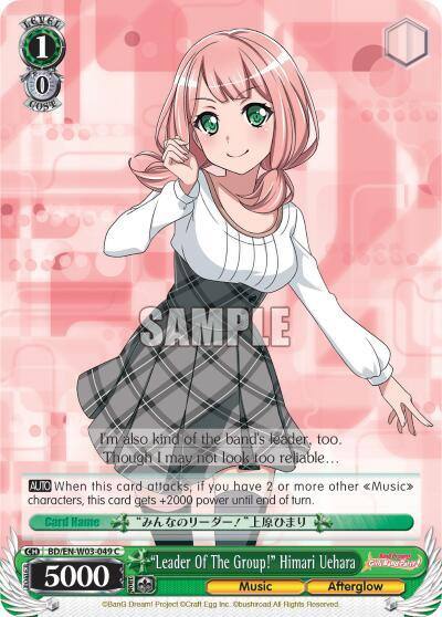 Leader Of The Group Himari Uehara BD/EN-W03-049 C BanG Dream! Girls Band Party! MULTI LIVE Card