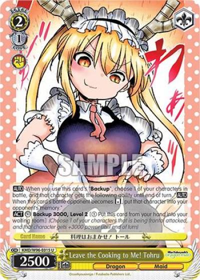 Leave the Cooking to Me Tohru KMD/W96-E015 U Miss Kobayashi's Dragon Maid Card