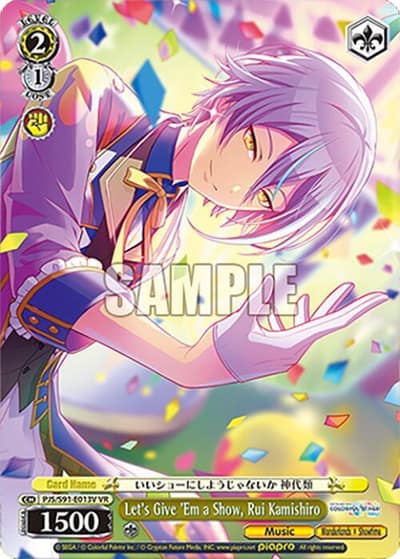 Let's Give 'Em a Show, Rui Kamishiro (VR) PJS/S91-E013V VR HATSUNE MIKU: COLORFUL STAGE! Weiss Schwarz card