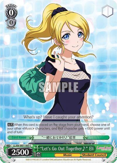 Lets Go Out Together~ Eli LL/EN-W01-065 C Love Live! DX Card