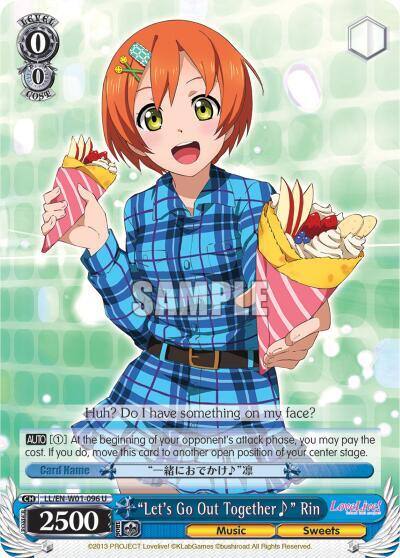 Lets Go Out Together~ Rin LL/EN-W01-096 U Love Live! DX Card