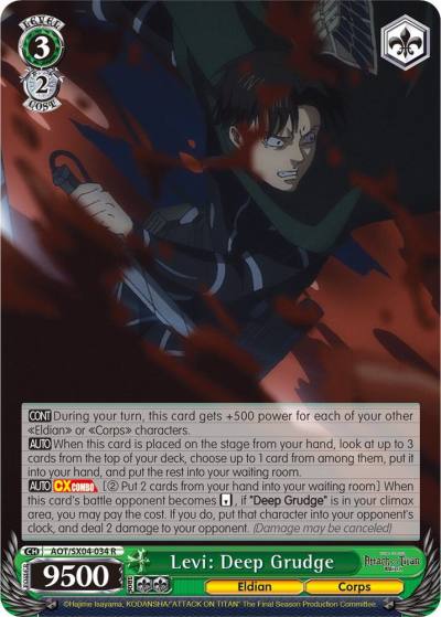 Levi Deep Grudge AOT/SX04-034 R Attack On Titan: Final Season Card