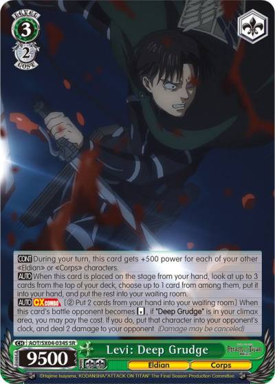 Levi Deep Grudge SR AOT/SX04-034S SR Attack On Titan: Final Season Card