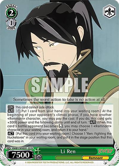 Li Ren RWBY/WXE01-22 N RWBY Premium Booster Card