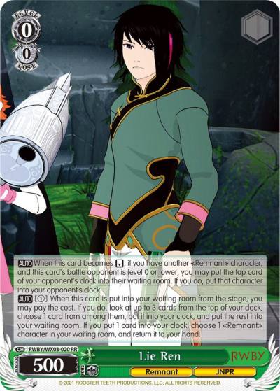Lie Ren RWBY/WX03-020 RR RWBY Card
