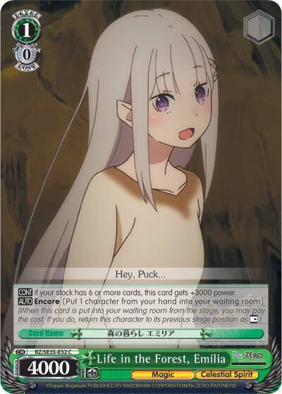 Life in the Forest Emilia RZ/SE35-E32 C Re:ZERO: The Frozen Bond Card