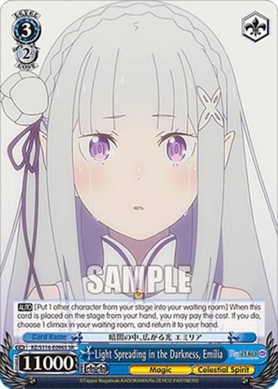 Light Spreading in the Darkness Emilia SR RZ/S116-E096S Re:ZERO -Starting Life in Another World- Vol.3 Card