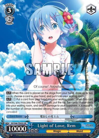 Light of Love Rem SR RZ/S46-TE43S SR Re:ZERO Card