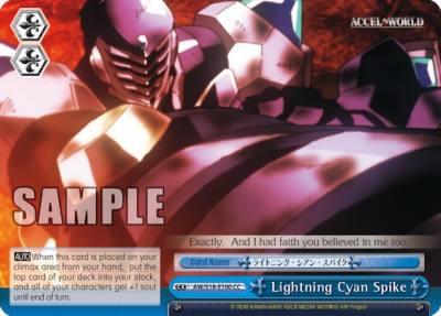 Lightning Cyan Spike AW/S18-E100 CC Accel World Card