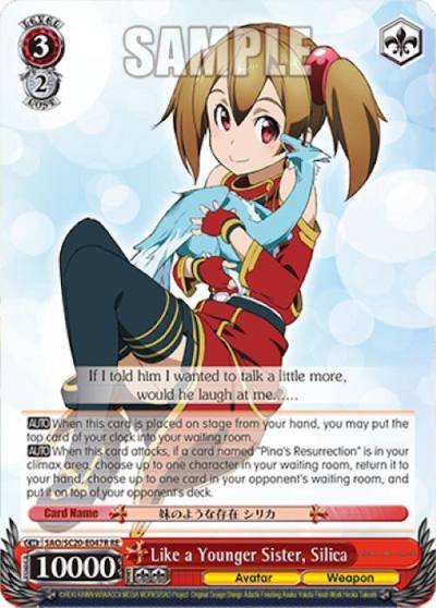 Like a Younger Sister Silica RRR SAO/S20-E047R RE Sword Art Online Chronicle Set Card