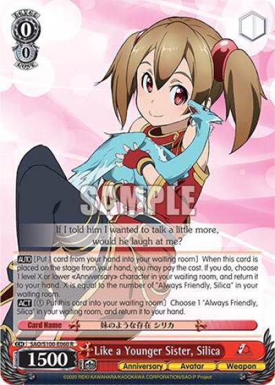 Like a Younger Sister Silica SAO/S100-E060 R Sword Art Online Animation 10th Anniversary Card