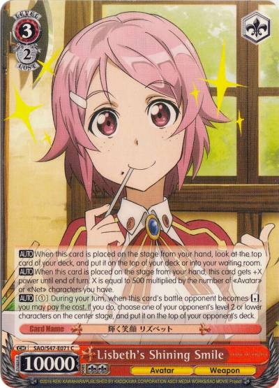 Lisbeths Shining Smile SAO/S47-E071 C Sword Art Online Re: Edit Card
