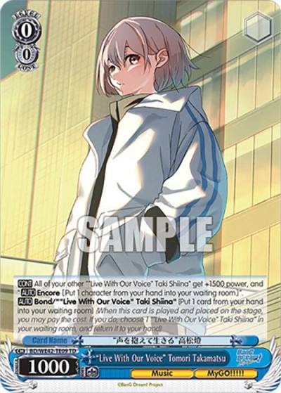 Live With Our Voice Tomori Takamatsu BD/WE42-TE09 TD BanG Dream! Girls Band Party! Countdown Collection Premium Booster Card