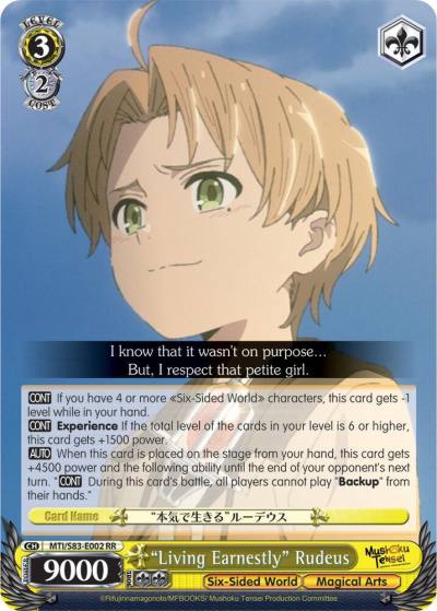 Living Earnestly Rudeus MTI/S83-E002 RR Mushoku Tensei: Jobless Reincarnation Card