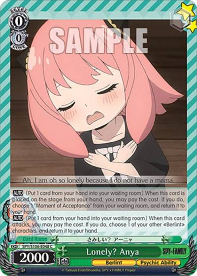 Lonely Anya SPY/S106-E048 C SPY x FAMILY Card