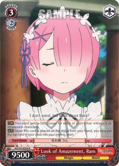 Look of Amazement Ram RZ/S55-E034 R Re:ZERO Vol.2 Card