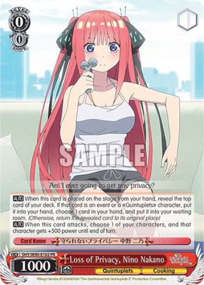 Loss of Privacy Nino Nakano 5HY/W90-E102 PR The Quintessential Quintuplets 2 Card