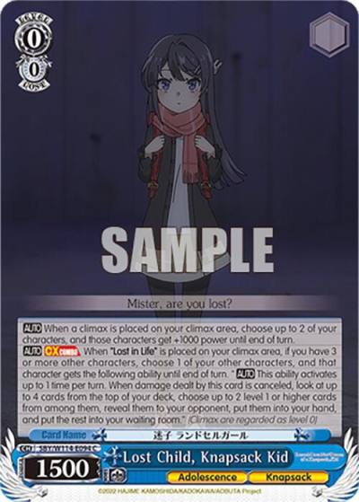 Lost Child Knapsack Kid SBY/W114-E094 C Rascal Does Not Dream Series Card