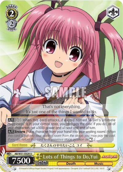 Lots of Things to Do Yui AB/W31-E028 U Angel Beats! Re:Edit Card