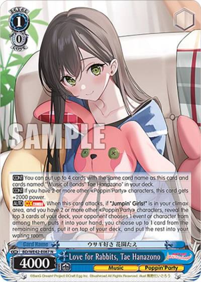 Love for Rabbits Tae Hanazono BD/WE42-E087 N BanG Dream! Girls Band Party! Countdown Collection Premium Booster Card