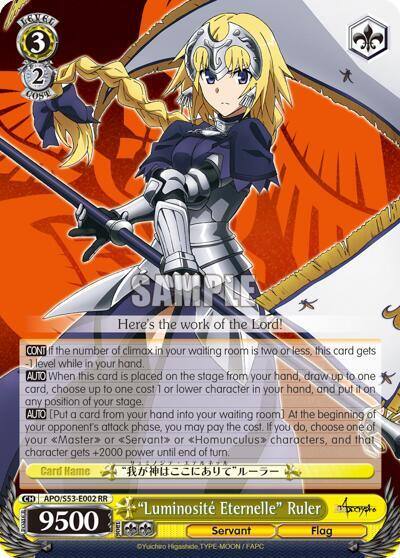 Luminosite Eternelle Ruler APO/S53-E002 RR Fate/Apocrypha Card