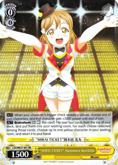 MIRAI TICKET Hanamaru Kunikida Parallel Foil LSS/WE27-E01 RR Love Live! Sunshine!! Extra Booster Card