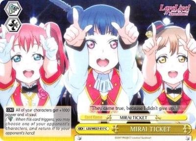 MIRAI TICKET Yellow Parallel Foil LSS/WE27-E17 C Love Live! Sunshine!! Extra Booster Card